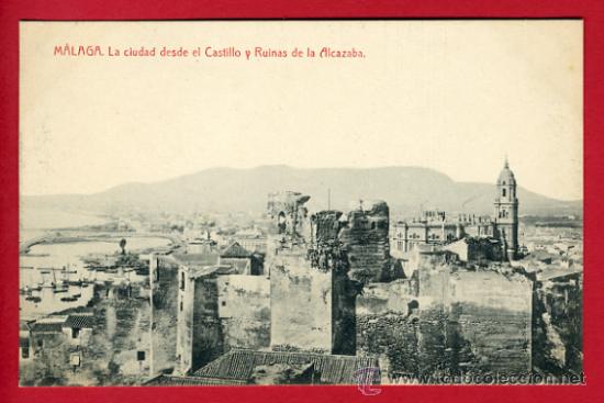 Postales: malaga , la ciudad desde el castillo y ruinas de la alcazaba , P43898