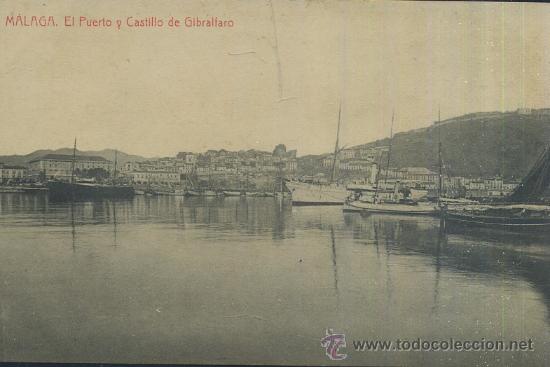 Postales: POSTAL ANTIGUA DE MALAGA EL PUERTO Y CASTILLO DE GIBRALFARO   P-ANMA-039