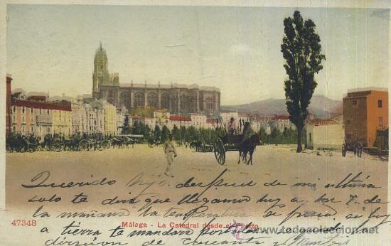 Postales: POSTAL ANTIGUA DE MALAGA LA CATEDRAL DESDE EL PUERTO   P-ANMA-048