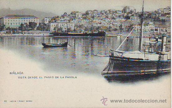 Postales: malaga- vista desde el paseo de la farola