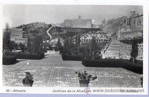 Postkarten: TARJETA POSTAL DE ALMERIA. N&ordm; 43. JARDINES DE LA ALCAZABA. ED. ARRIBAS.