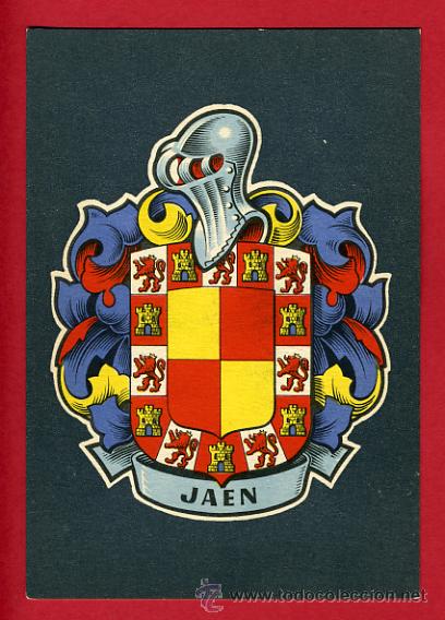 Postales: postal jaen, escudo , coleccion heraldica blasones de espa&ntilde;a, litografia, e22