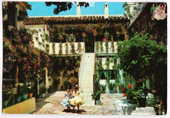 Postales: cordoba.- patio tipico y ni&ntilde;as bailando - n&ordm; 613 - ed. beascoa - a&ntilde;o 1963 - escrita