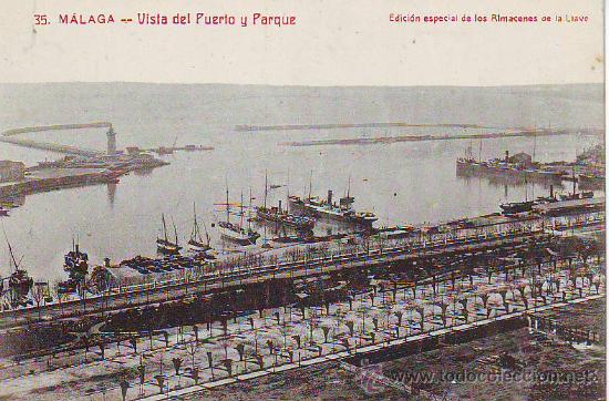 Postales: malaga vista del puerto y parque.edicion especial -almacenes de la llave