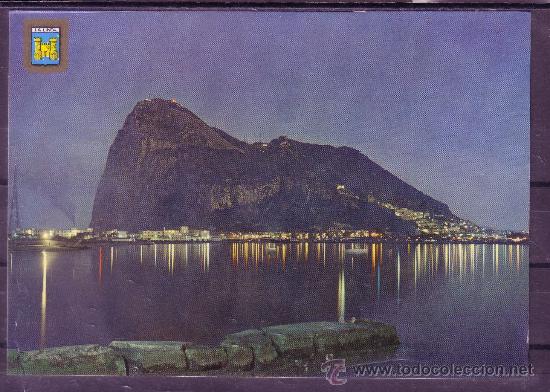 Postales: VISTA NOCTURNA DEL  PE&Ntilde;ON DE GIBRALTAR  - LA LINEA - CADIZ