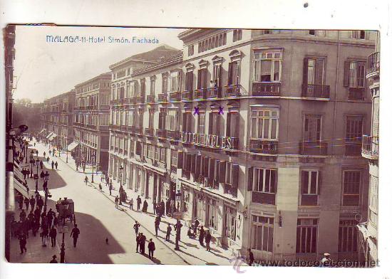 Postales: malaga - hotel simon - fachada.