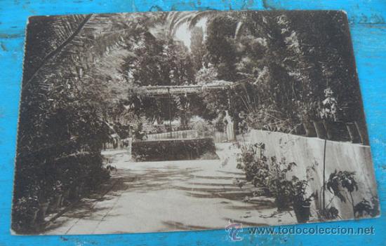Postales: ANTIGUA POSTAL DE MALAGA - EL RETIRO - UN DETALLE DEL JARDIN - NO CIRCULADA