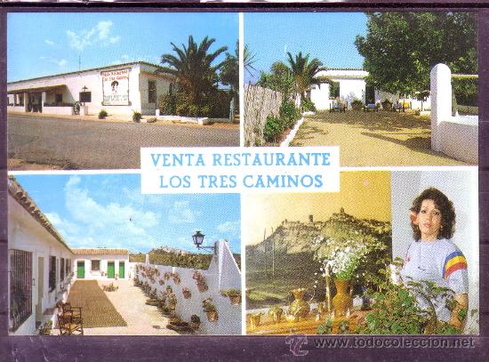 Postales: POSTAL DE ARCOS DE LA FRONTERA - VENTA RESTAURANTE LOS TRES CAMINOS - CADIZ - TIENE AUTOGRAFO  CHEN