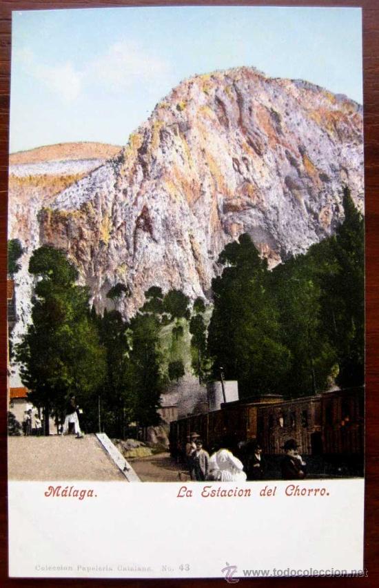 Postales: ANTIGUA POSTAL COLOREADA DE MALAGA - LA ESTACION DEL CHORRO - ED. PURGER & CO. N. 3001 - NO CIRCULAD
