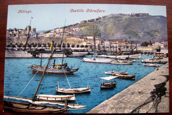 Postales: ANTIGUA POSTAL COLOREADA DE MALAGA - CASTILLO GIBRALFARO - ED. PURGER & CO. N. 5861 - NO CIRCULADA.