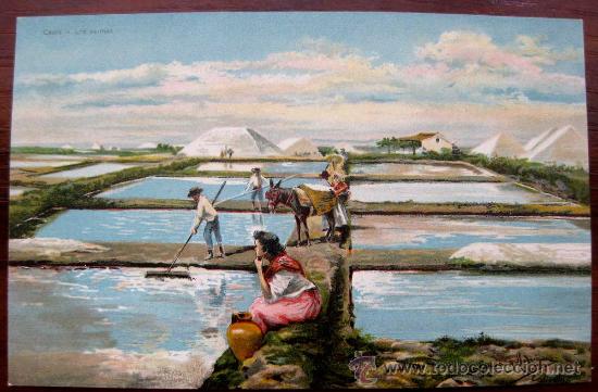 Postkarten: ANTIGUA POSTAL COLOREADA DE CADIZ - LAS SALINAS - NO CIRCULADA - ED. PETRACCHI & NOTERMANN.