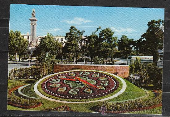 Postales: N&ordm; 2 - CADIZ. PLAZA DE ESPA&Ntilde;A. RELOJ FLORAL Y MONUMENTO A LAS CORTES