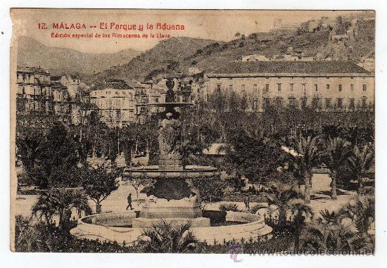 Postales: Postal Malaga 1915 El Parque de la Aduana