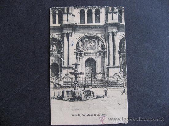 Cartoline: ANTIGUA POSTAL DE MALAGA,PORTADA DE LA CATEDRAL.