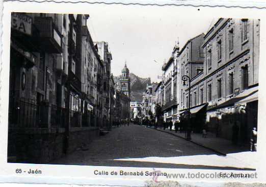Postales: Jaen. n&ordm;65. Calle de Bernab&eacute; Soriano. Ed. Arribas. A&ntilde;o 50. Sin circular.