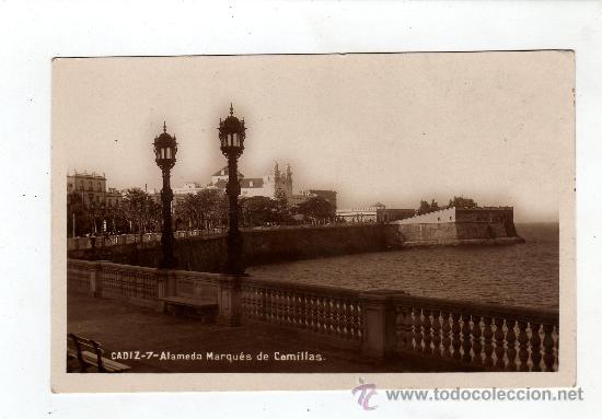 Postales: Foto Postal Cadiz Alameda Marqu&egrave;s de Comillas 1955