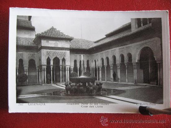 Postales: POSTAL FOTOGRAFICA DE GRANADA.ALHAMBRA,PATIO DE LOS LEONES.