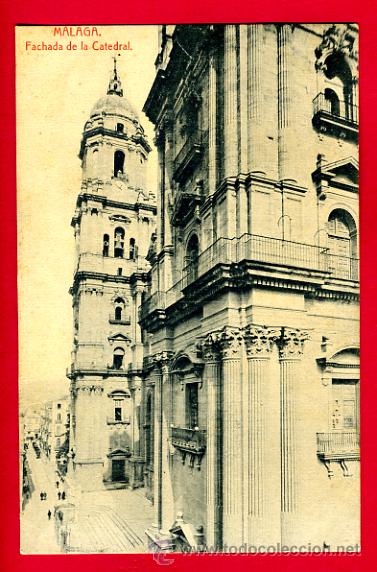 Postales: malaga, fachada de la catedral,     p45368