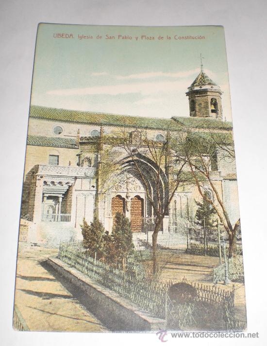 Postales: Antigua Tarjeta Postal. UBEDA - Iglesia de San Pablo y Plaza de la Constitucion