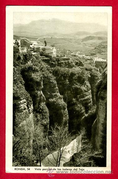 Postkarten: ronda, malaga, vista parcial de las laderas del tajo,   p48376