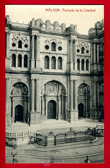 Postales: malaga, fachada de la catedral,   p48435