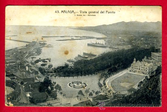 Postales: malaga, vista general del puerto,   p48452