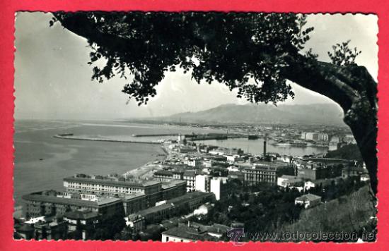 Postales: malaga, vista parcial del puerto desde gibralfaro,   p48457
