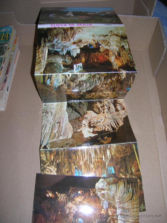 Postales: Desplegable con 10 tarjetas postales de Cueva de Nerja (Malaga). Fotocolor Valdivieso. A&ntilde;os 60-70.