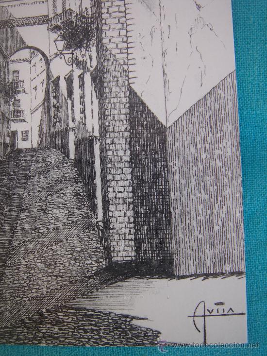 Postales: DETALLE DE LA FIRMA DEL DIBUJO.- F. &Aacute;VILA ROJANO - Foto 3