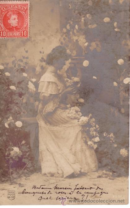 Cartes Postales: N&ordm; 8027 POSTAL MUJER Y FLORES FRANCIA