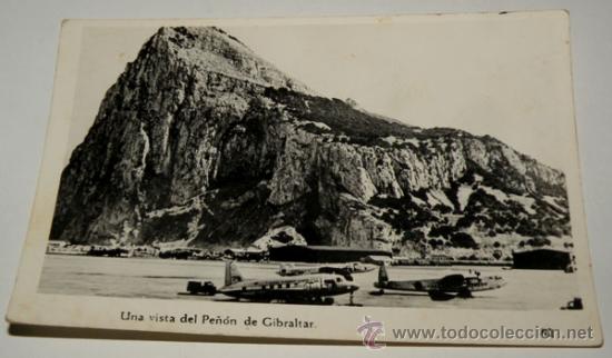 Postales: ANTIGUA POSTAL - UNA VISTA DEL PE&Ntilde;ON DE GIBRALTAR - NO CIRCULADA -
