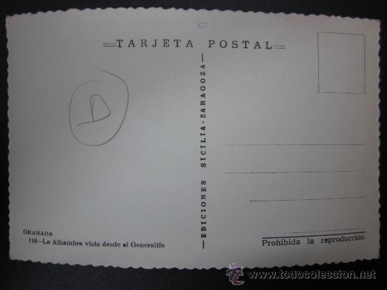 Postales: GRANADA - REF.: T-63 - Foto 2