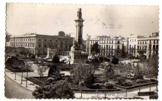Postales: Plaza de Espa&ntilde;a. Cadiz. Circulada. 1955