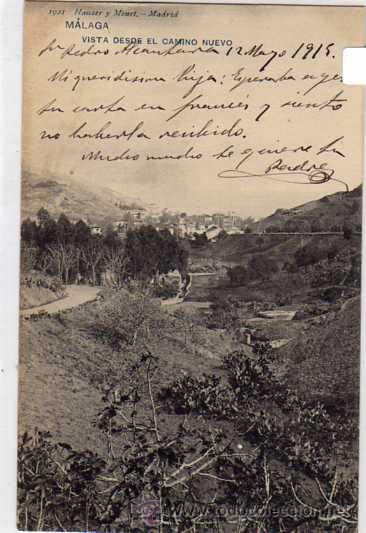 Postales: Malaga. Vista desde el camino nuevo. Hauser y Menet n&ordm; 1921. Serie general.