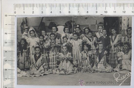 Postkarten: FOTO REAL DE CADIZ FOTO REPORTAJES RIERA NI&Ntilde;AS SEVILLANAS DISFRAZ INFANTIL COLEGIO ESCUELA