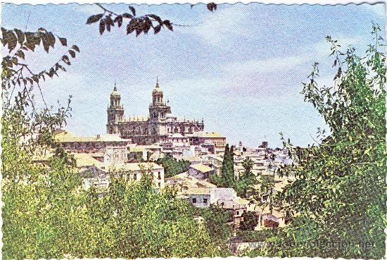 Postales: JAEN.- VISTA DE LA CATEDRAL DESDE LA SENDA DE LOS HUERTOS.- A&Ntilde;OS 50.-