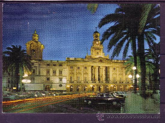 Postales: CADIZ - PZA SAN JUAN DE DIOS  AYUNTAMIENTO - NOCTURNA - EDITA SICILIA - ADOLFO PAJARES LOPEZ  N&ordm; 85