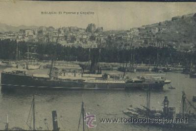 Postales: POSTAL ANTIGUA DE MALAGA EL PUERTO Y CASTILLO   P-ANMA-190