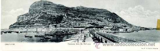 Postales: Gibraltar. Panorama from the Old Mole. Postal doble - Foto 1