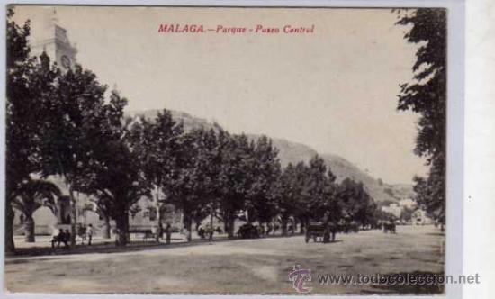 Postales: Malaga. Parque. Paseo Central. Ed. Rafael Tovar . Sin circular.