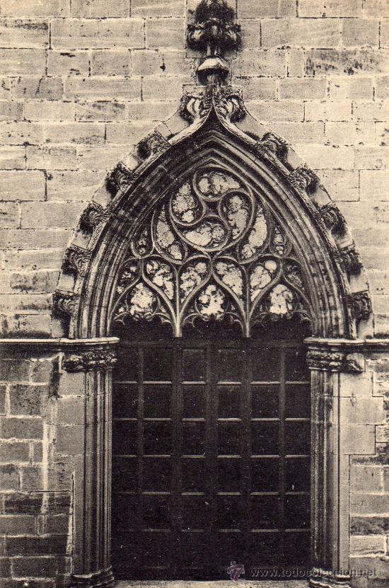 Postales: MONASTERIO DE POBLET 526 VENTANA DEL PALACIO REAL ESCRITA SIN CIRCULAR EDICI&Oacute;N ALMIRALL