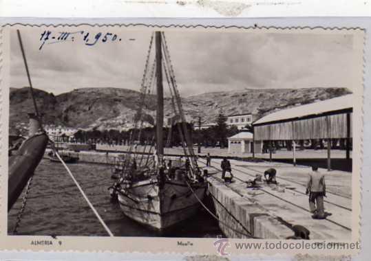 Postales: Almeria. Ed. Arribas. n&ordm; 9. Muelle. Escrita. Sin circular.