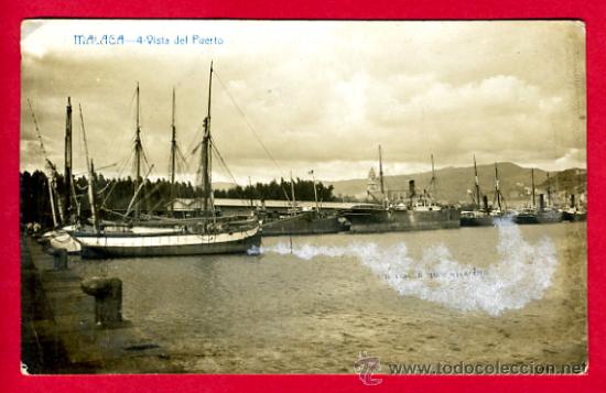 Postales: MALAGA , VISTA DEL PUERTO, FOTOGRAFICA , EDICION HOTEL SIMON , P60867
