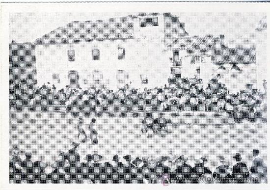 Postales: JODAR (JAEN).- FESTEJO TAURINO EN LA PLAZA DEL AYUNTAMIENTO.1900.- REPRODUCCION