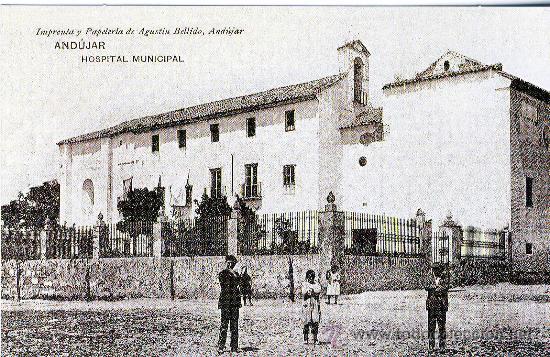 Postales: ANDUJAR (JAEN).- HOSPITAL MUNICIPAL.- HACIA 1903.-(REPRODUCCI&Oacute;N)