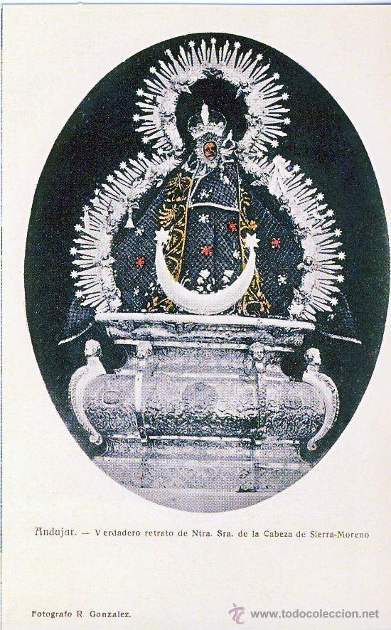 Postales: ANDUJAR (JAEN).- VERDADERO RETRATO DE NTRA. SRA. DE LA ABEZA DE SIERRA M.- A&Ntilde;O 1904.-(REPRODUCCI&Oacute;N)