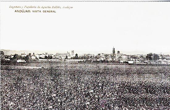 Postales: ANDUJAR (JAEN).-VISTA GENERAL.- Hacia 1907.-(REPRODUCCI&Oacute;N)