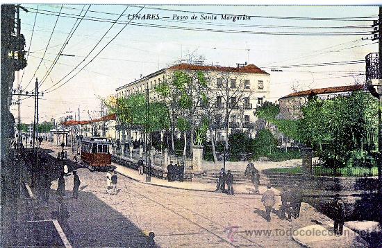Postales: LINARES (JAEN).- PASEO DE SANTA MARGARITA.- A&Ntilde;O 1909.-(REPRODUCCION)