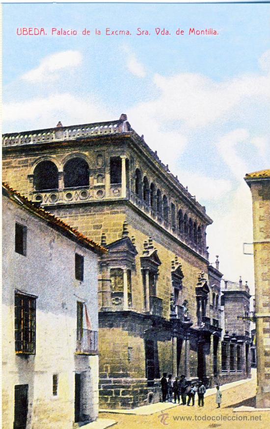 Postales: UBEDA (JAEN).- PALACIO DE LA EXCMA. SRA. VIUDA DE MONTILLA.- HACIA 1918.- (REPRODUCCION)