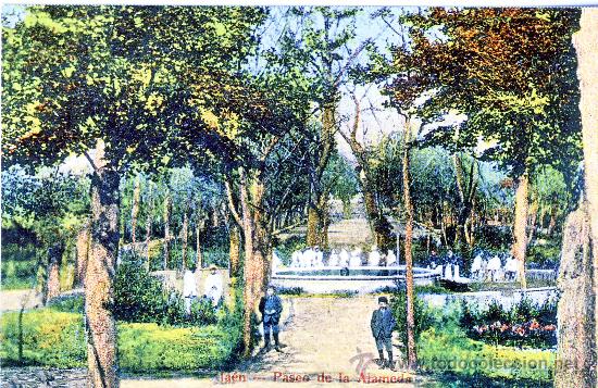 Postales: JAEN.- PASEO DE LA ALAMEDA.- HACIA 1912.- (REPRODUCCION)